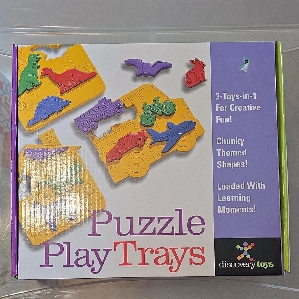 Discovery Toys Puzzle Play Trays - Yellow, Red, Green, Purple